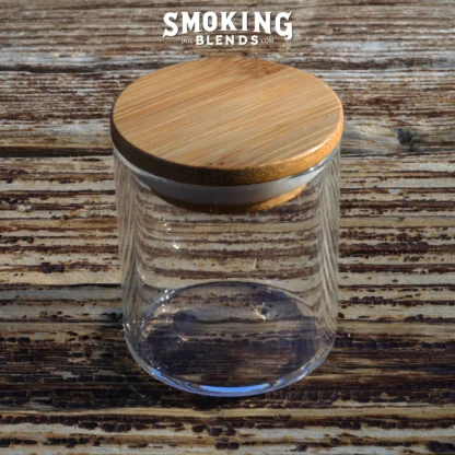 2 inch glass jar and bamboo lid on 2