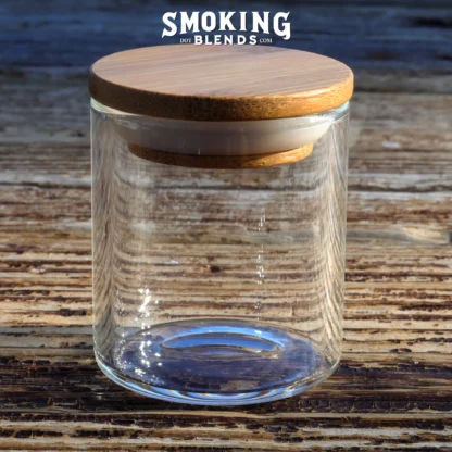 2 inch glass jar and bamboo lid on