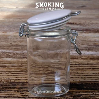 Clip Top Spice Jar with White Ceramic Lid Unlocked