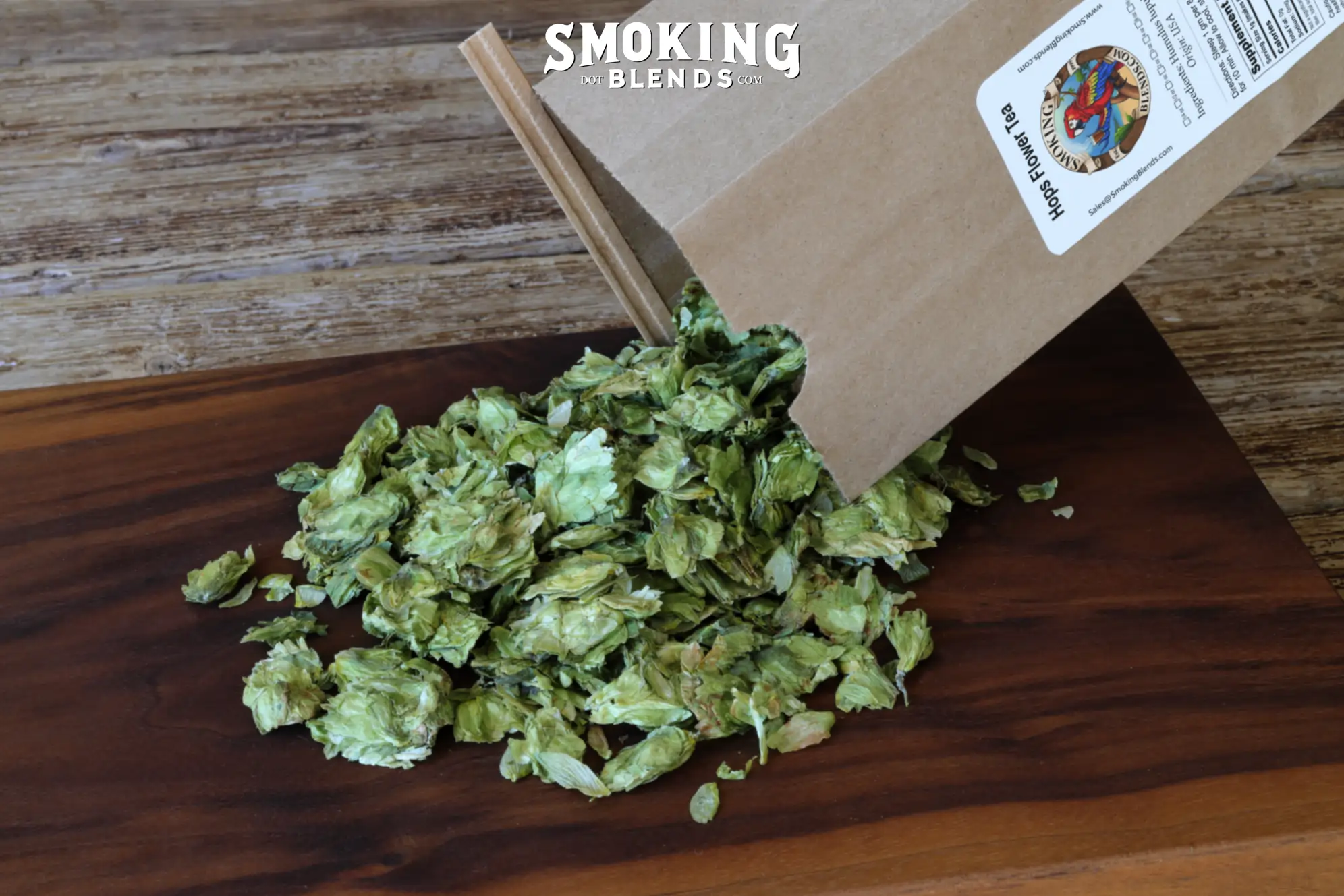 Fresh Hops Being Poured From Package