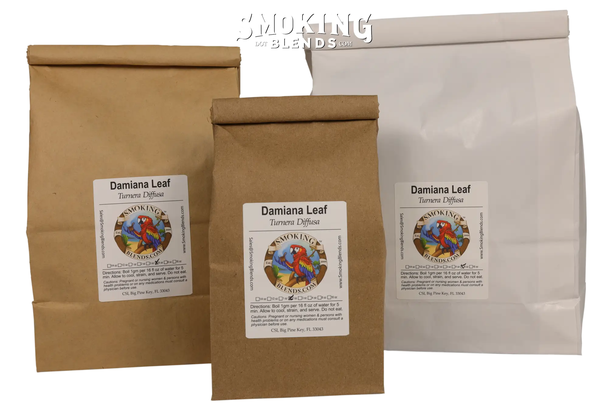 Three Packages of Damiana Leaf