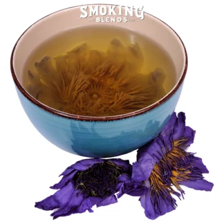 Whole Blue Lotus Flower in a Tea Cup